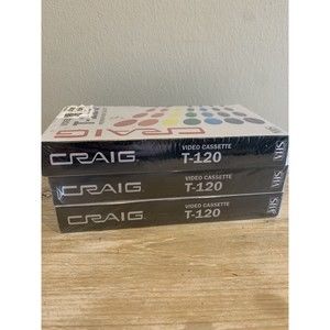3 Pk VHS Craig T 120 Blank Premium High Quality VHS Video Tapes New Sealed